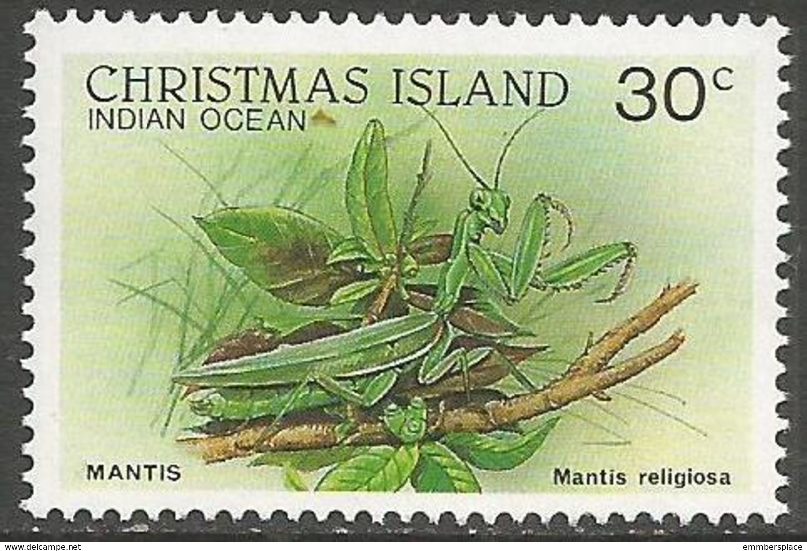 Christmas Island - 1988 Mantis 30c MNH **    Sc 202 - Christmas Island