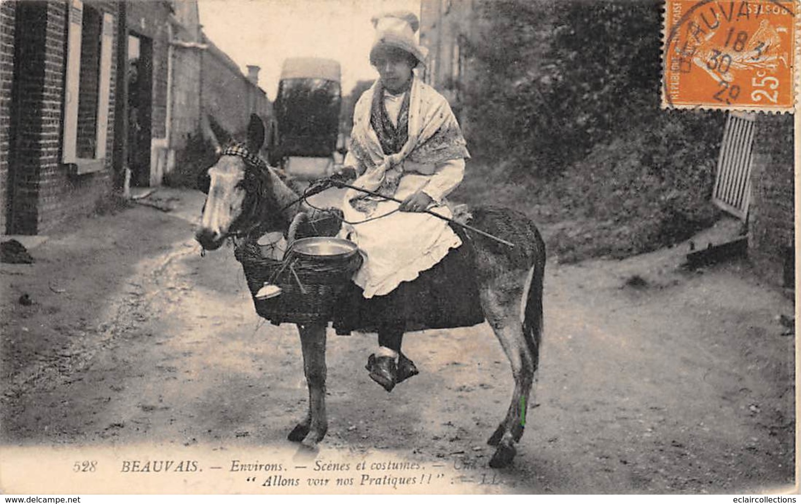 Thème:  Métier. Lait.Laiterie. Beauvais 60   Une Laitière Et Son âne     (voir Scan) - Altri & Non Classificati