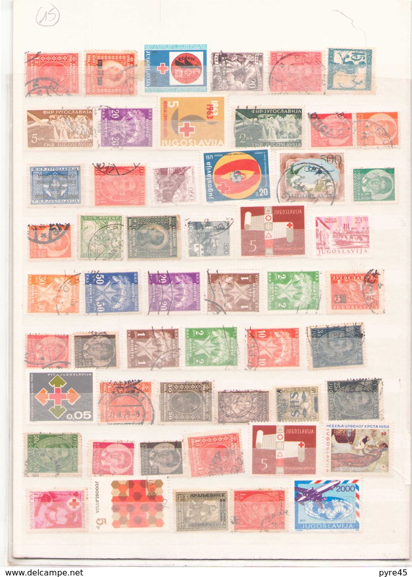 YOUGOSLAVIE LOT DE 113 TIMBRES TOUT ETAT PRINCIPALEMENT OBLITERE - Lots & Serien