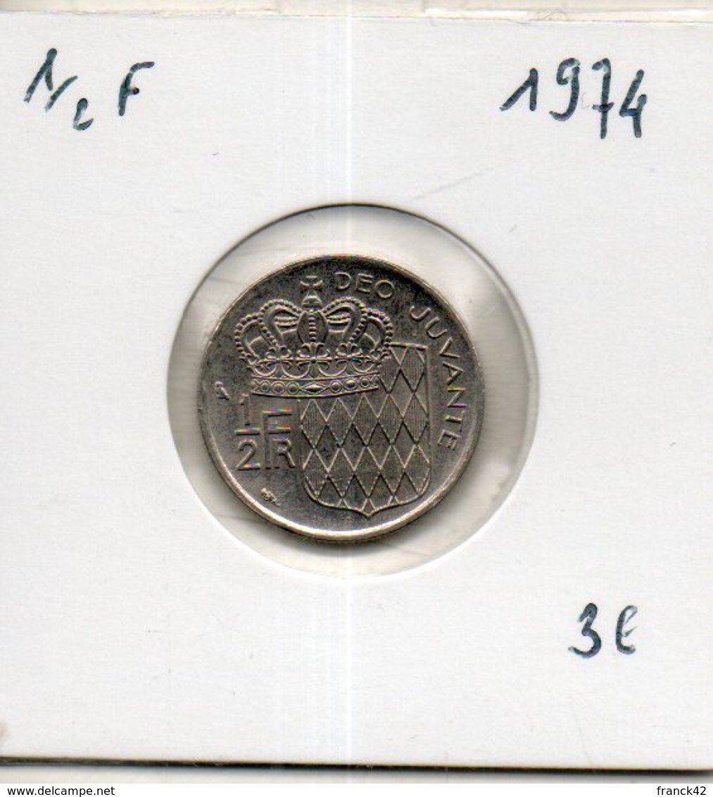 Monaco. 1/2 Franc 1974 - 1960-2001 Nieuwe Frank