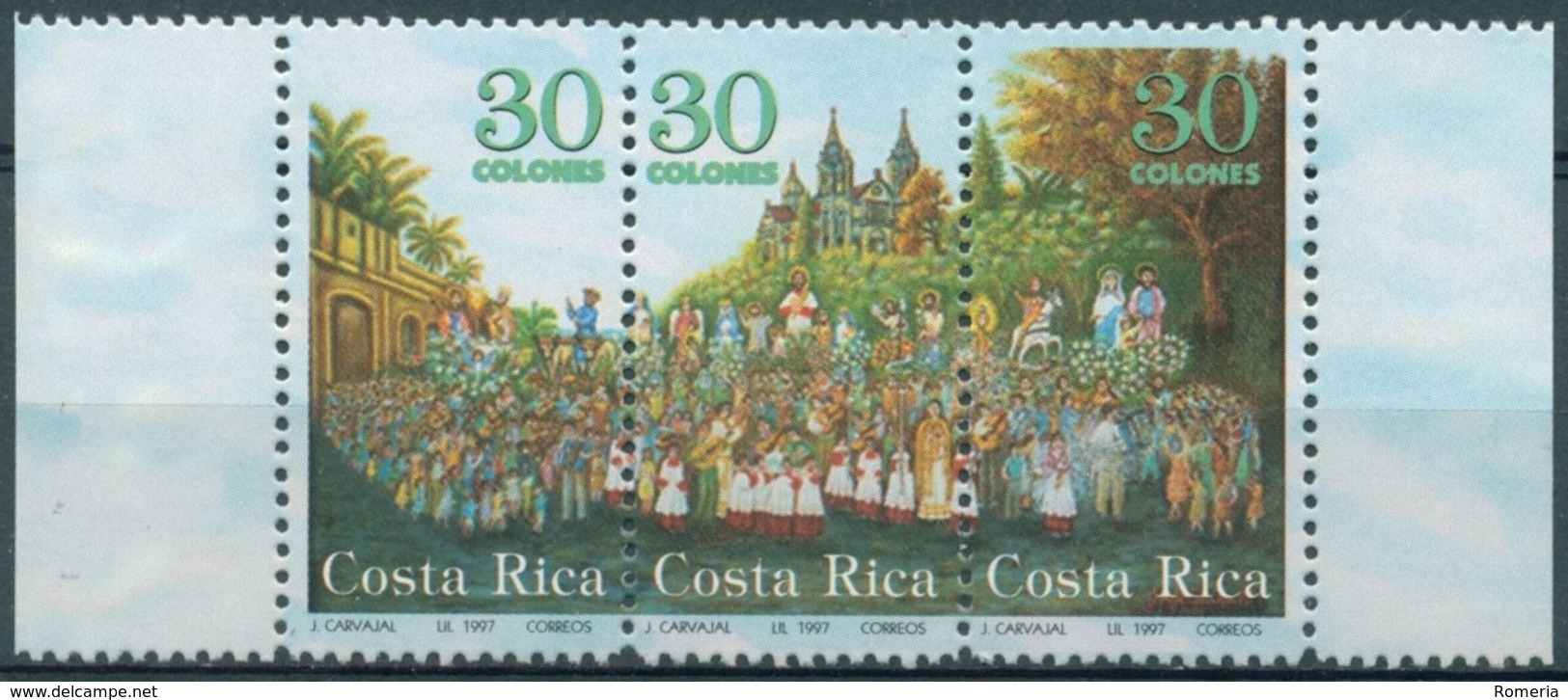 Costa Rica - 1997 - Yt 621/623 - Procession Religieuse - ** - Costa Rica