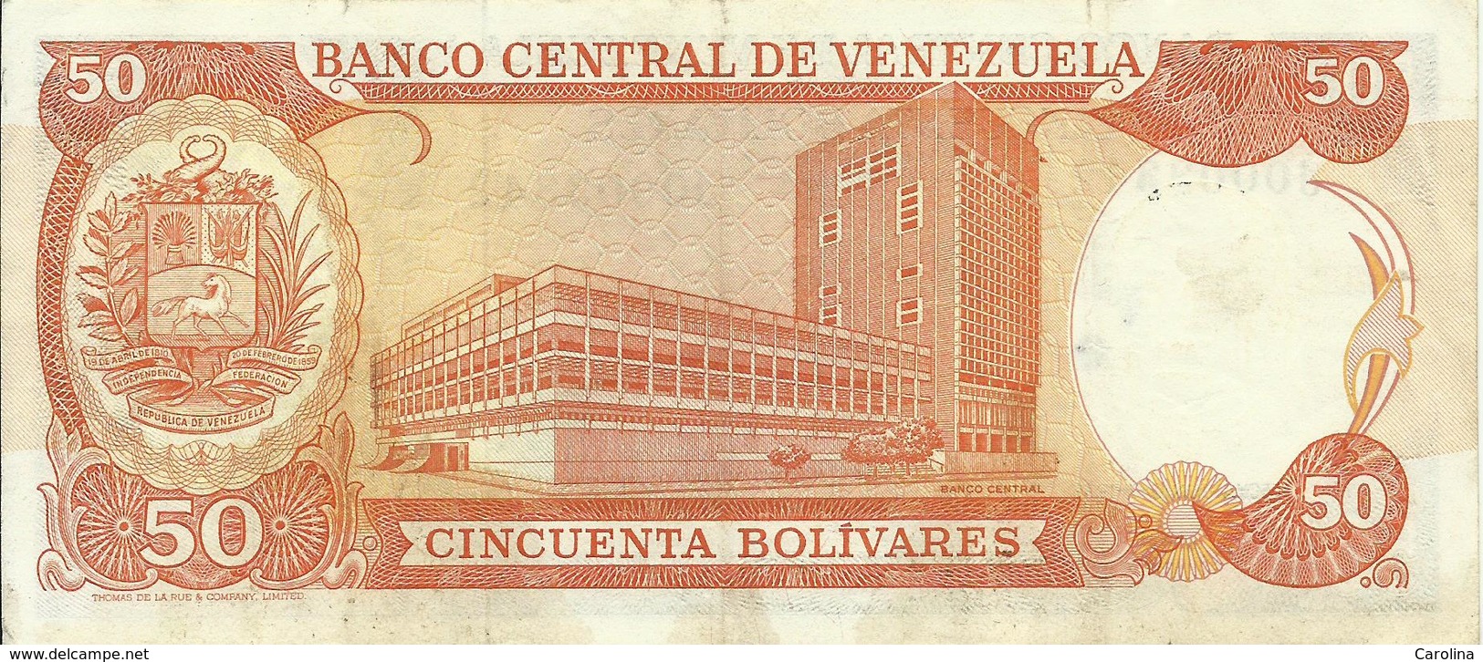 VENEZUELA - 50 BOLIVARES - 1977 - J0003342 - GOOD CONDITION - RARE - Venezuela