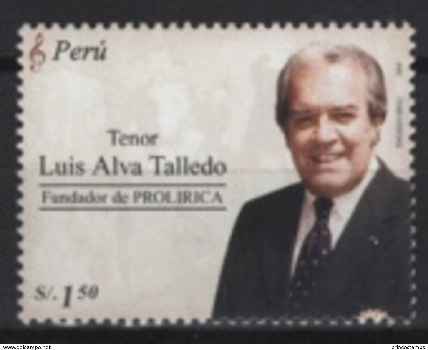 Peru (2005) Yv. 1489  /  Musique - Musica- Music - Singer - Tenor - Luis Alva Talledo - Musica