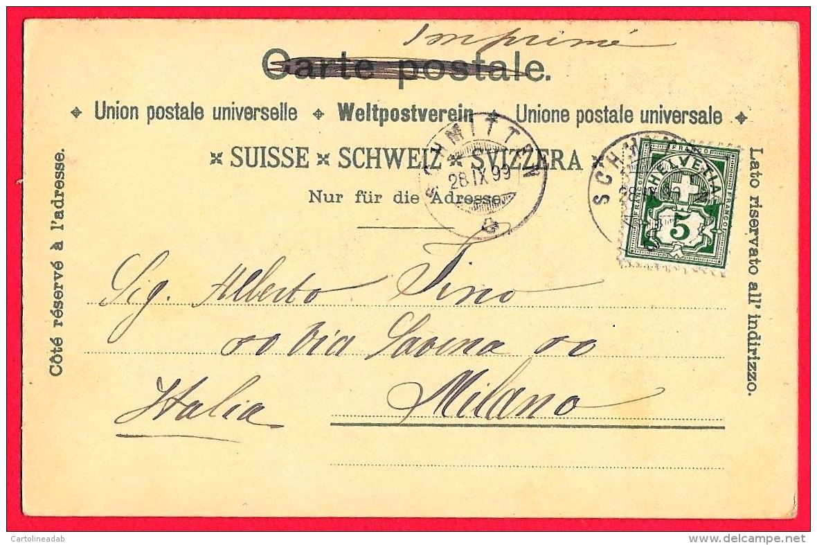 [DC11809] CPA - SVIZZERA - SOUVENIR DE FRIBURG - SUISSE - PERFETTA - RARA - Viaggiata 1899 - Old Postcard - Altri & Non Classificati