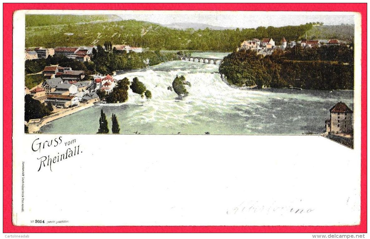 [DC11810] CPA - SVIZZERA - GRUSS VOM RHEINFALL - SUISSE - PERFETTA - RARA - Viaggiata 1899 - Old Postcard - Autres & Non Classés