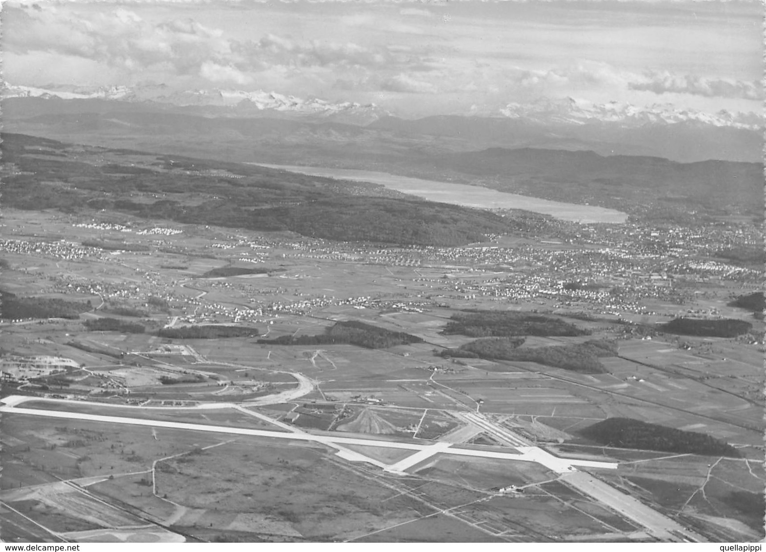 07780 "FLUGPLATZ KLOTEN GESTORE  AEROPORTO DI ZURIGO" VISTA PANORAMICA, FOTO SCHAIT. CART  SPED 1949 - Kloten