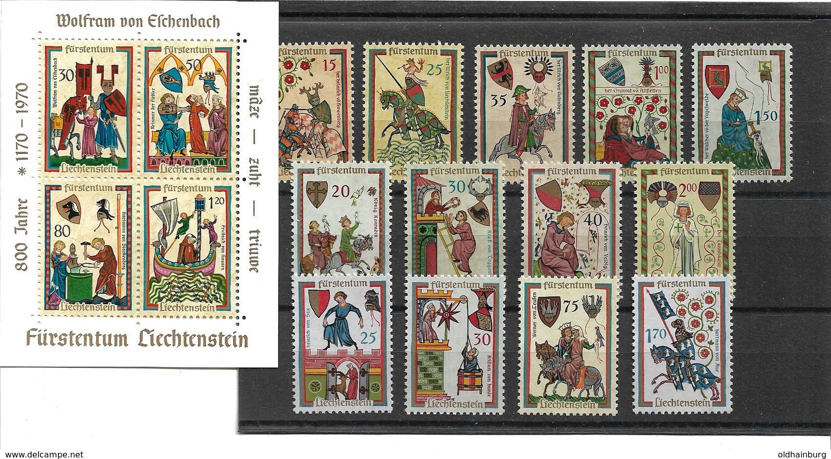 1559i: Mittelalterliche Trachten, ** Serie Mit Block Liechtenstein, Postpreis Ca. 12.- Euro - Textil