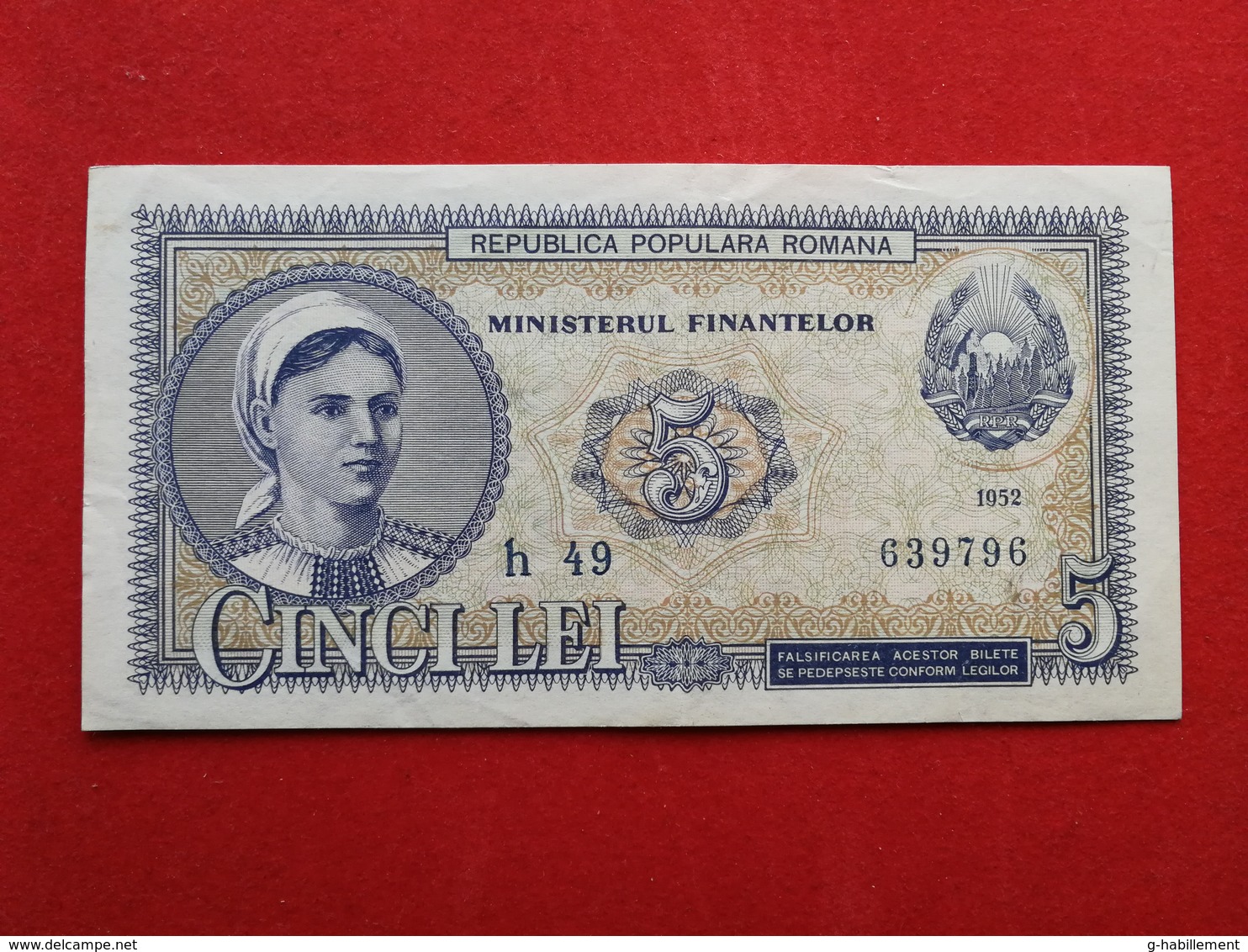 Romania - 5 Cinci Lei 1952 Pick 83b  - Sup / Xf ! (CLVO39) - Tchéquie