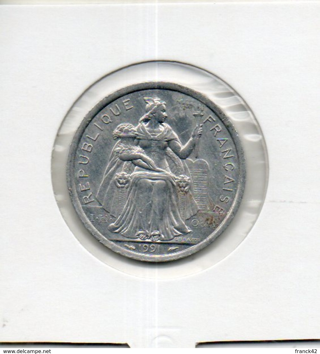 Polynésie Française. 2 Francs 1991 - Französisch-Polynesien