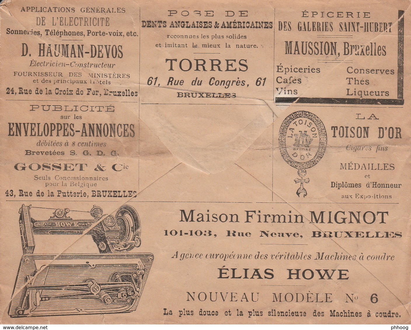 Stationary 1889 "ON DEMANDE DES CORPS" : Diabetes Nevralgy Chocolate Oyster Dentist Tooth Sewing Macine Tea Coffee Wine - Disease