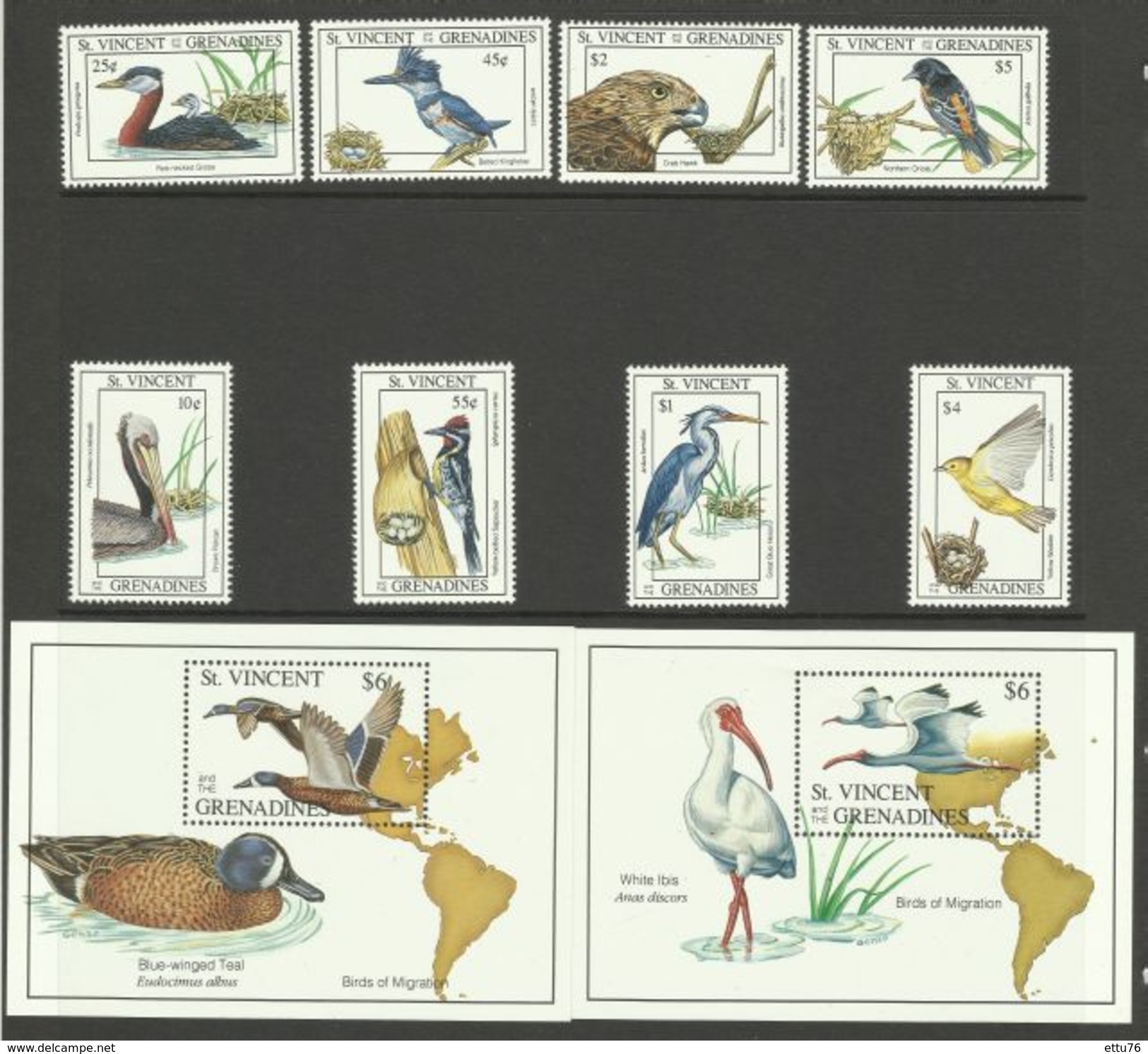 ST.VINCENT & THE GRENADINES 1993  MIGRATORY  BIRDS SET &  SHEETS  MNH - Autres & Non Classés