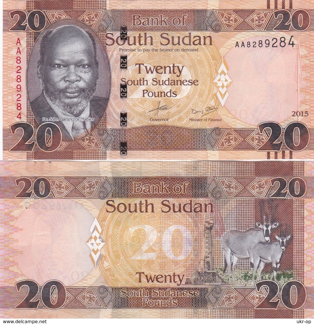 Sudan South - 20 Pounds 2015 UNC Ukr-OP - Soudan