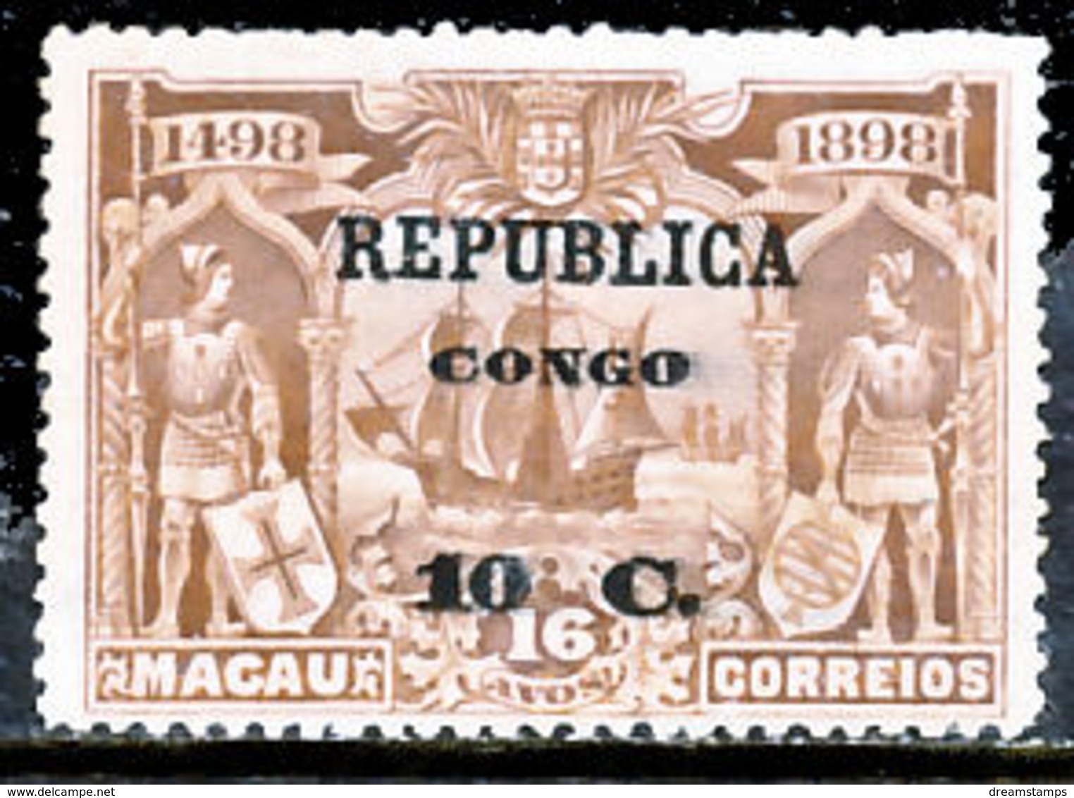 !										■■■■■ds■■ Congo 1913 AF#89 * Vasco Da Gama On Macao 10 (x11954) - Congo Portuguesa