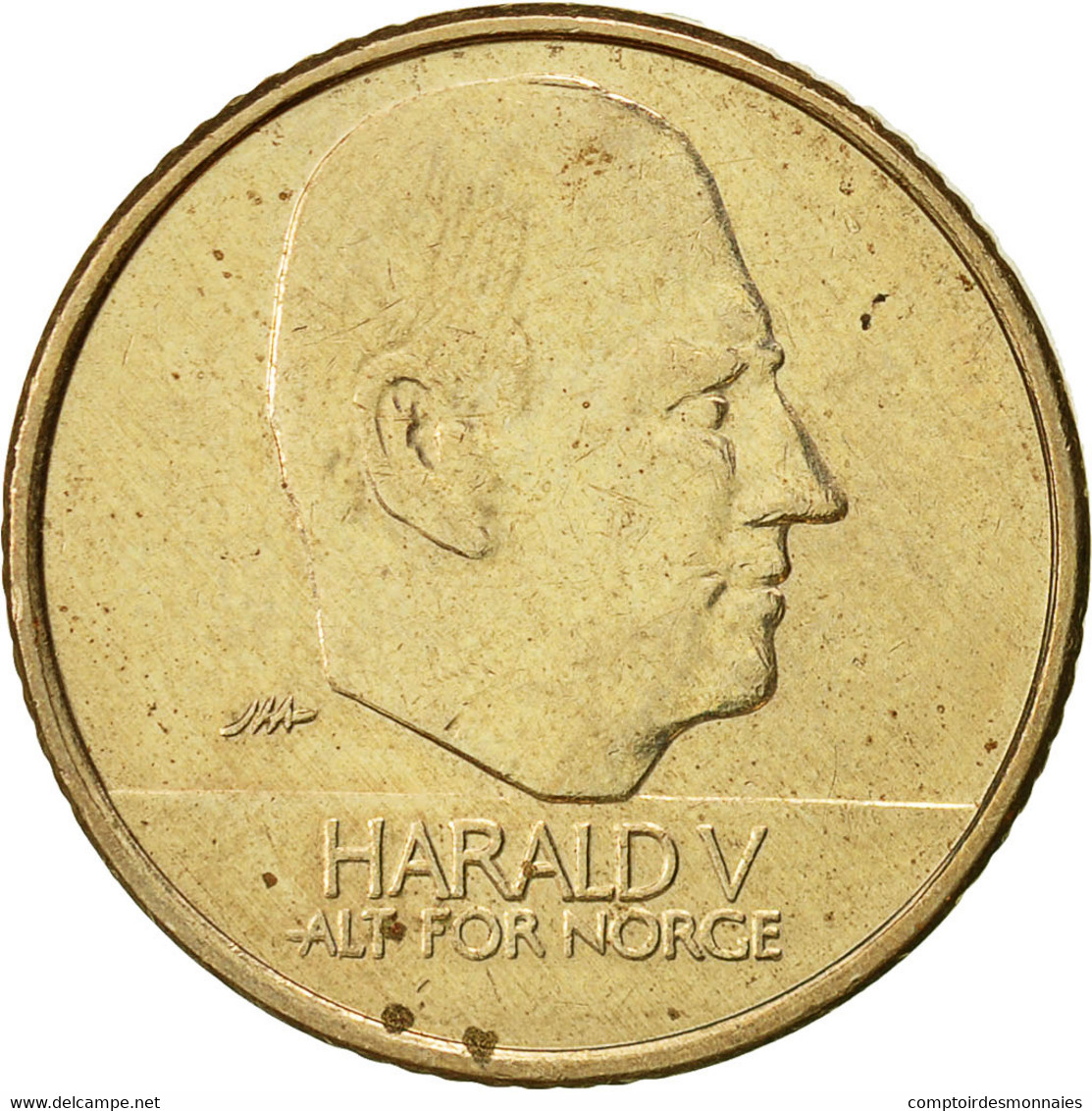 Norvège, Harald V, 10 Kroner, 1996, TTB, Nickel-brass, KM:457 - Noruega