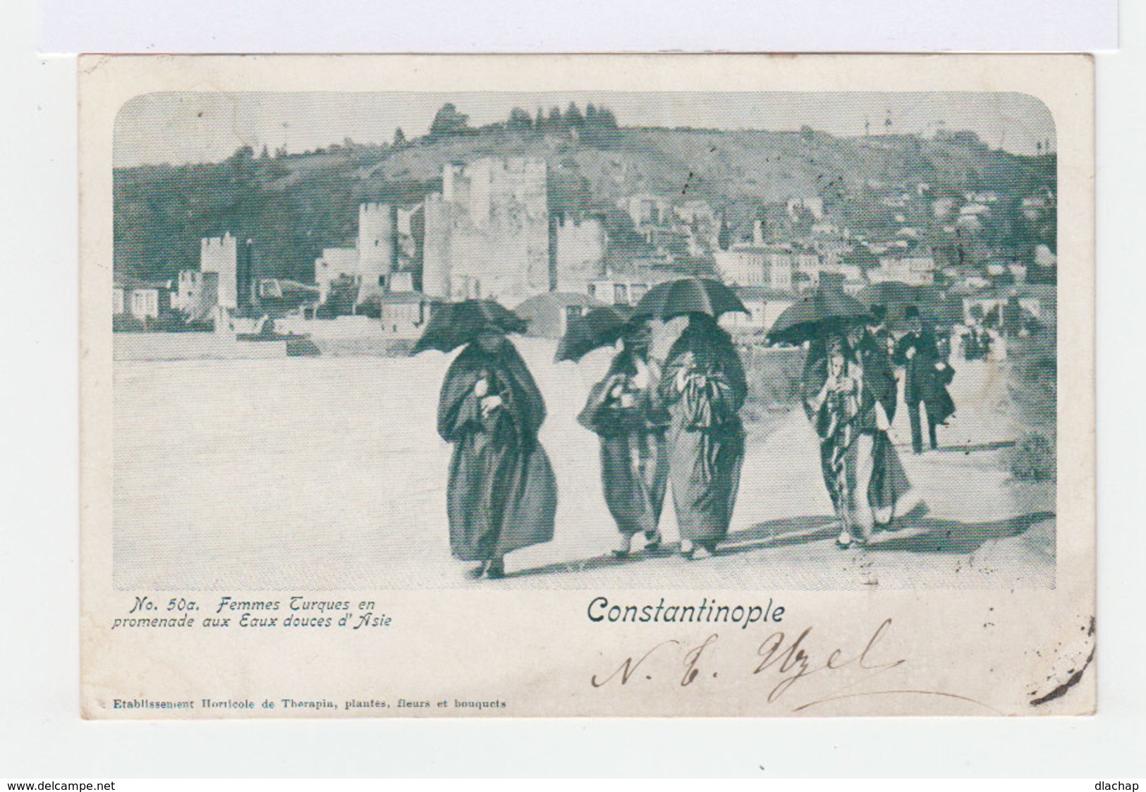 Constantinople.Femmes Turques En Promenade Aux Eaux Douces D'Asie. Oblitération Constantinople. (2823) - Europe