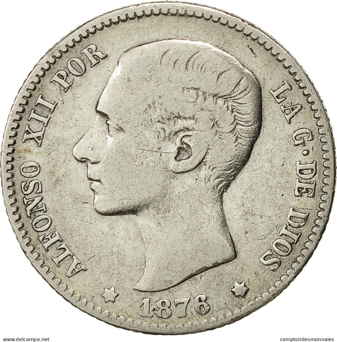 Monnaie, Espagne, Alfonso XII, Peseta, 1876, Madrid, TB, Argent, KM:672 - Premières Frappes