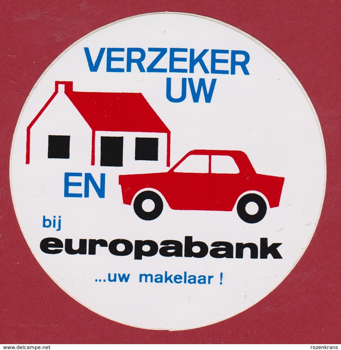 Stickers - Sticker autocollant Verzekeringen Assurance Insurance Europbank  Car Voiture Auto Aufkleber Adesivo