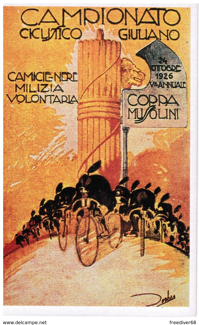 CAMPIONATO CICLISTICO GIULIANO COPPA MUSSOLINI 1926  Pubblicità Advertising Liberty DECO Leggi Bene - Ciclismo