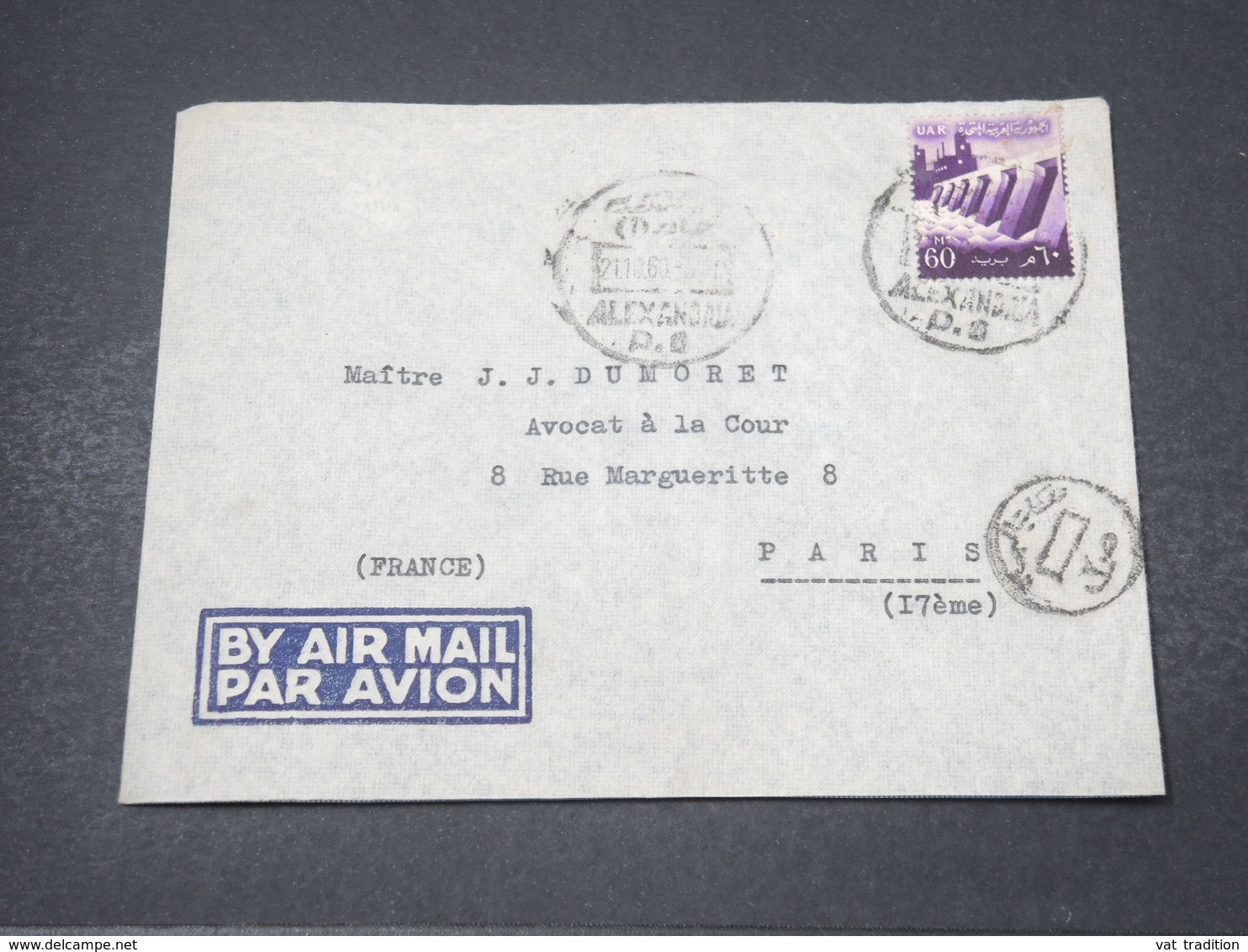 EGYPTE - Enveloppe Commerciale D'Alexandrie Pour Paris En 1960 - L 16786 - Cartas & Documentos