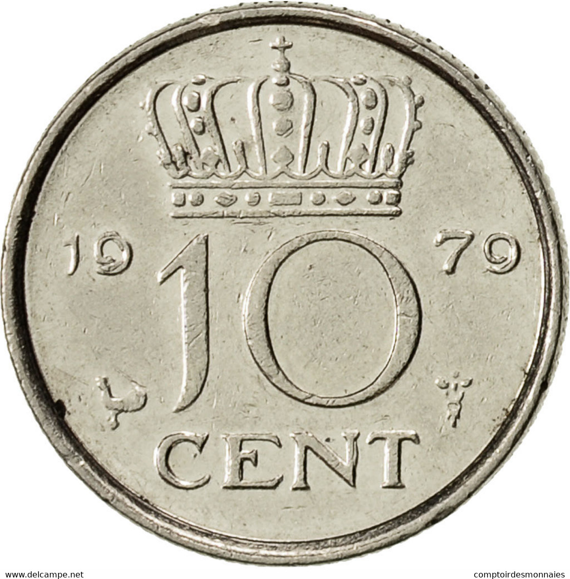Pays-Bas, Juliana, 10 Cents, 1979, TTB, Nickel, KM:182 - 1948-1980 : Juliana