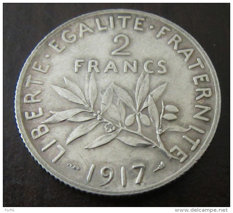 France - Monnaie 2 Francs Semeuse 1917 En Argent - SUP - Autres & Non Classés