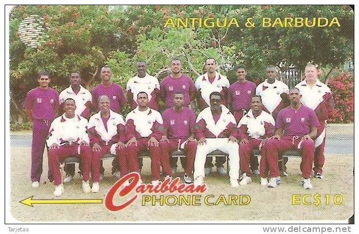 TARJETA DE ANTIGUA Y BARBUDA DE UN EQUIPO DE CRICKET  222CATA - Antigua And Barbuda