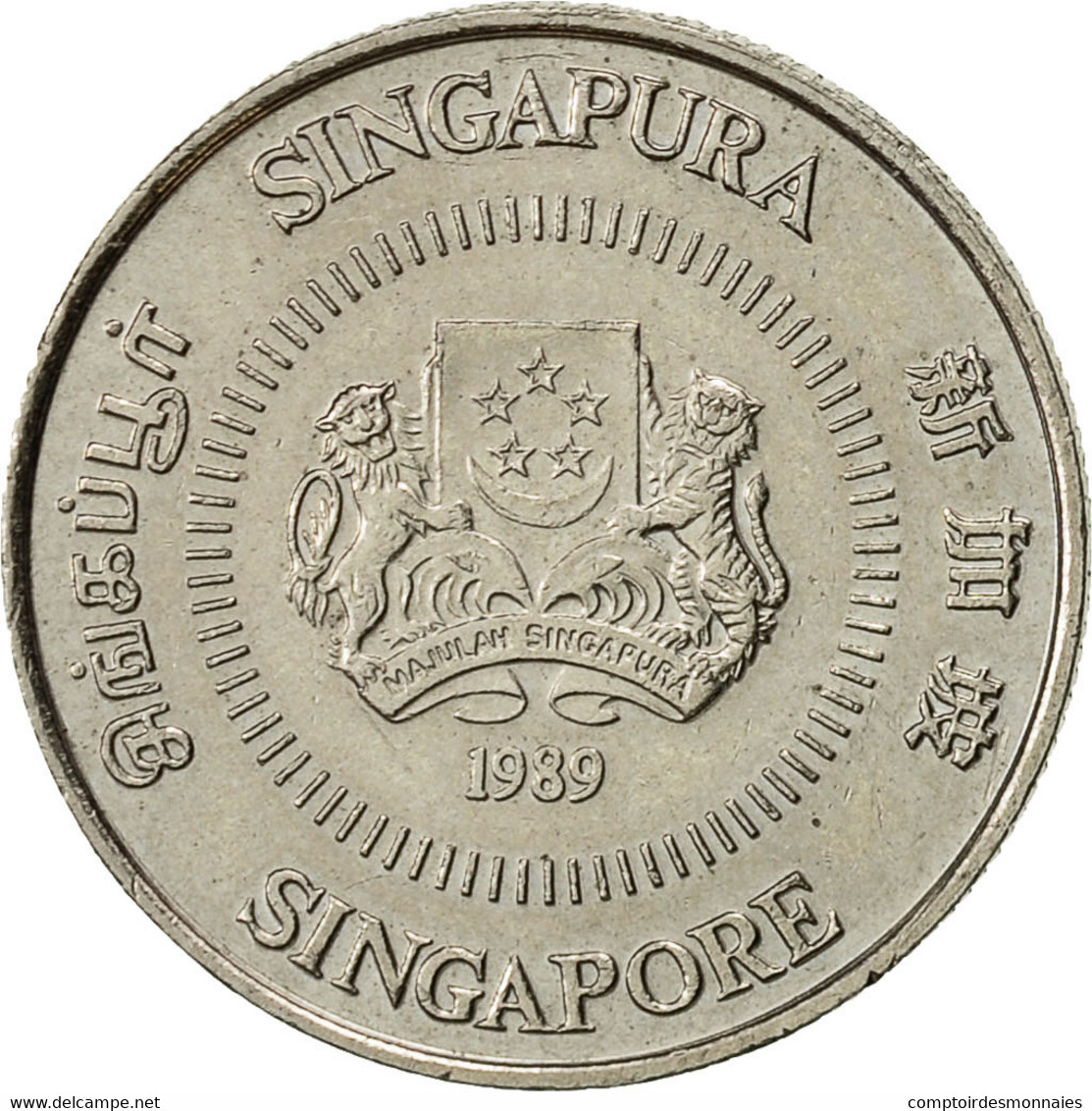 Singapour, 10 Cents, 1989, British Royal Mint, TTB, Copper-nickel, KM:51 - Singapur