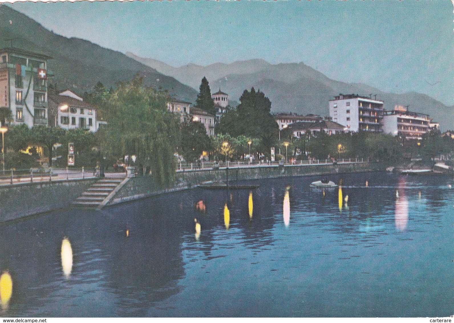 SUISSE,SWITZERLAND,SWISS, HELVETIA,SCHWEIZ,SVIZZERA ,TESSIN,LOCARNO EN 1950,LAC MAJEUR,LAGO MAGGIORE,LA NUIT - Locarno