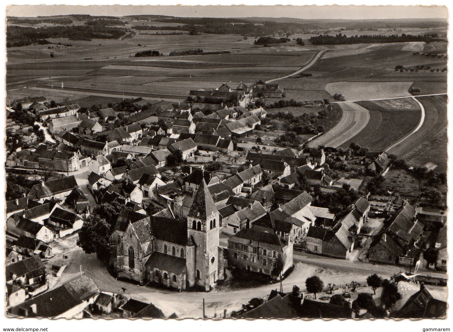 10 - BAGNEUX LA FOSSE - Place De L'église Et Centre Du Bourg - En Avion Au Dessus De ... - Cpsm Aube - Sonstige & Ohne Zuordnung