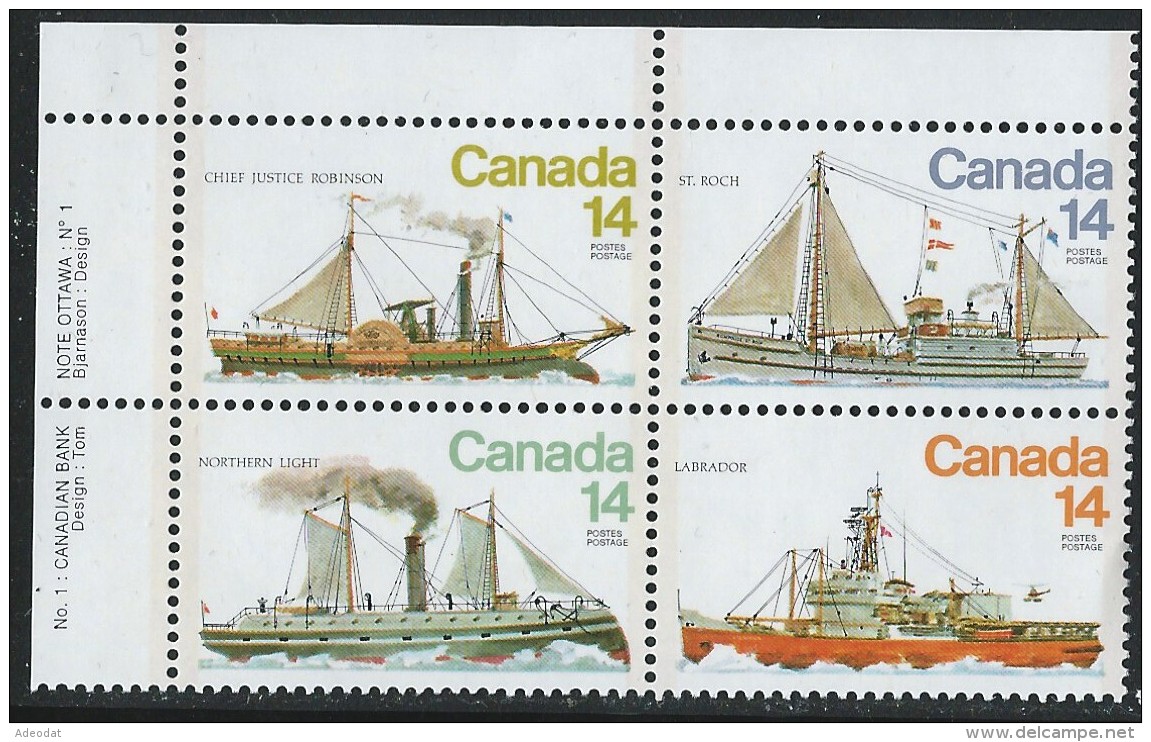 CANADA 1978 SCOTT 776-779** PLATE BLOCK UL - Unused Stamps