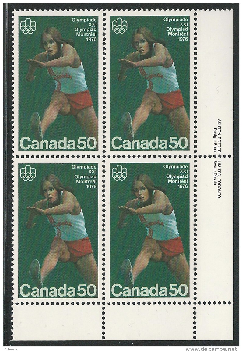 CANADA 1975 SCOTT 666**  PLATE BLOCK  LR - Unused Stamps