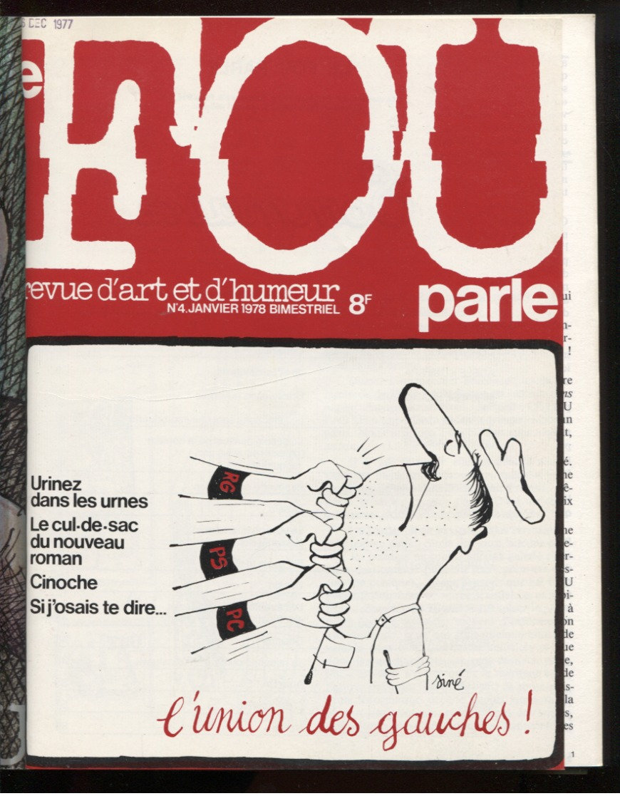 Le Fou Parle Humour Et Sérieux Reliure Des 4 1ers Numéros 1977-78  Port Fr 6,40 EUR - Humour