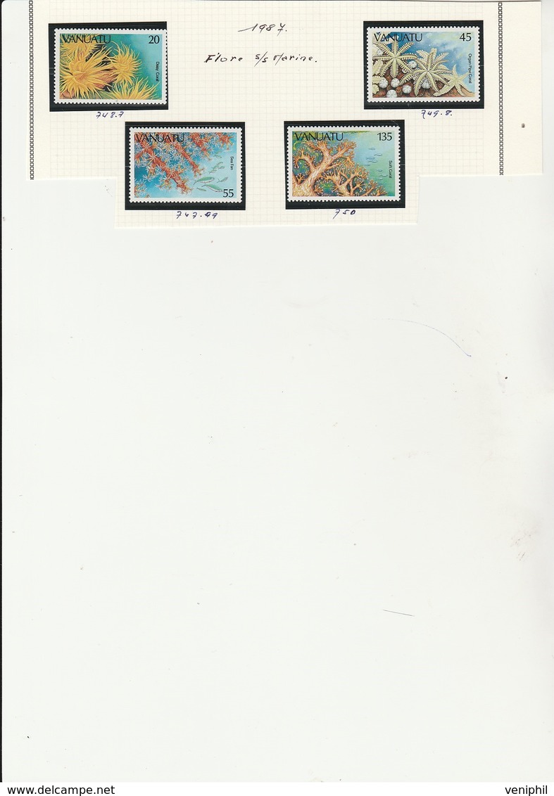 VANUATU - SERIE FAUNE MARITIME - N° 747 A 750 -NEUF SANS CHARNIERE  -ANNEE 1986 - Vanuatu (1980-...)