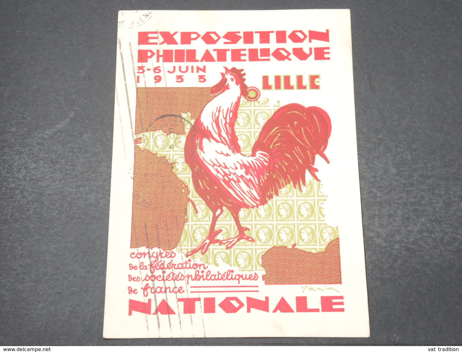 FRANCE - Entier Postal Type Semeuse De L 'Exposition Philatélique De Lille Avec Vignette En 1933 Pour Paris -  L 16827 - Standard Postcards & Stamped On Demand (before 1995)