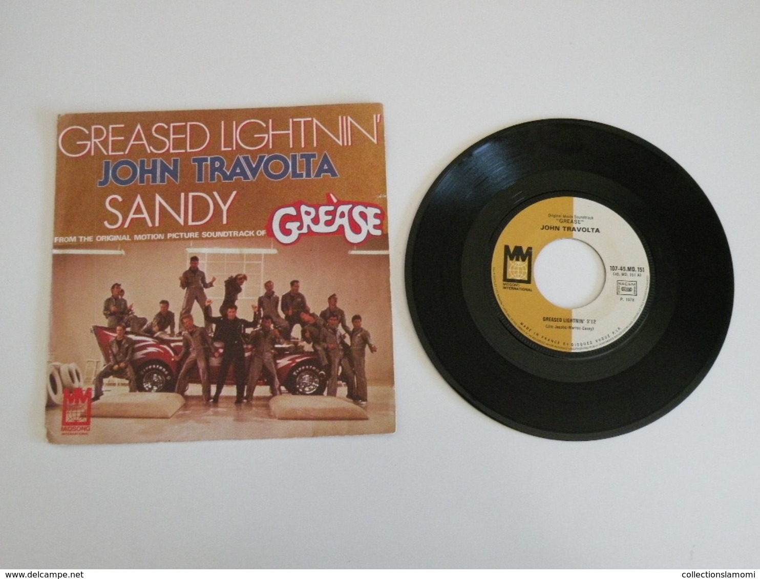 John Travolta ( Grease) - Greased Lightnin - Sandy (1978) - (Vinyle 45 T) Midsong International - Disco, Pop