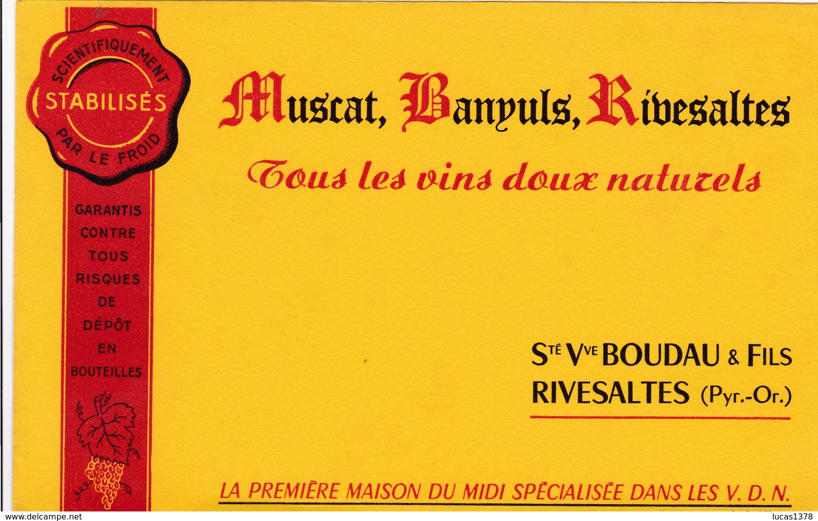 MUSCAT BANYULS RIVESALTES / BOUDAU ET FILS - Liqueur & Bière
