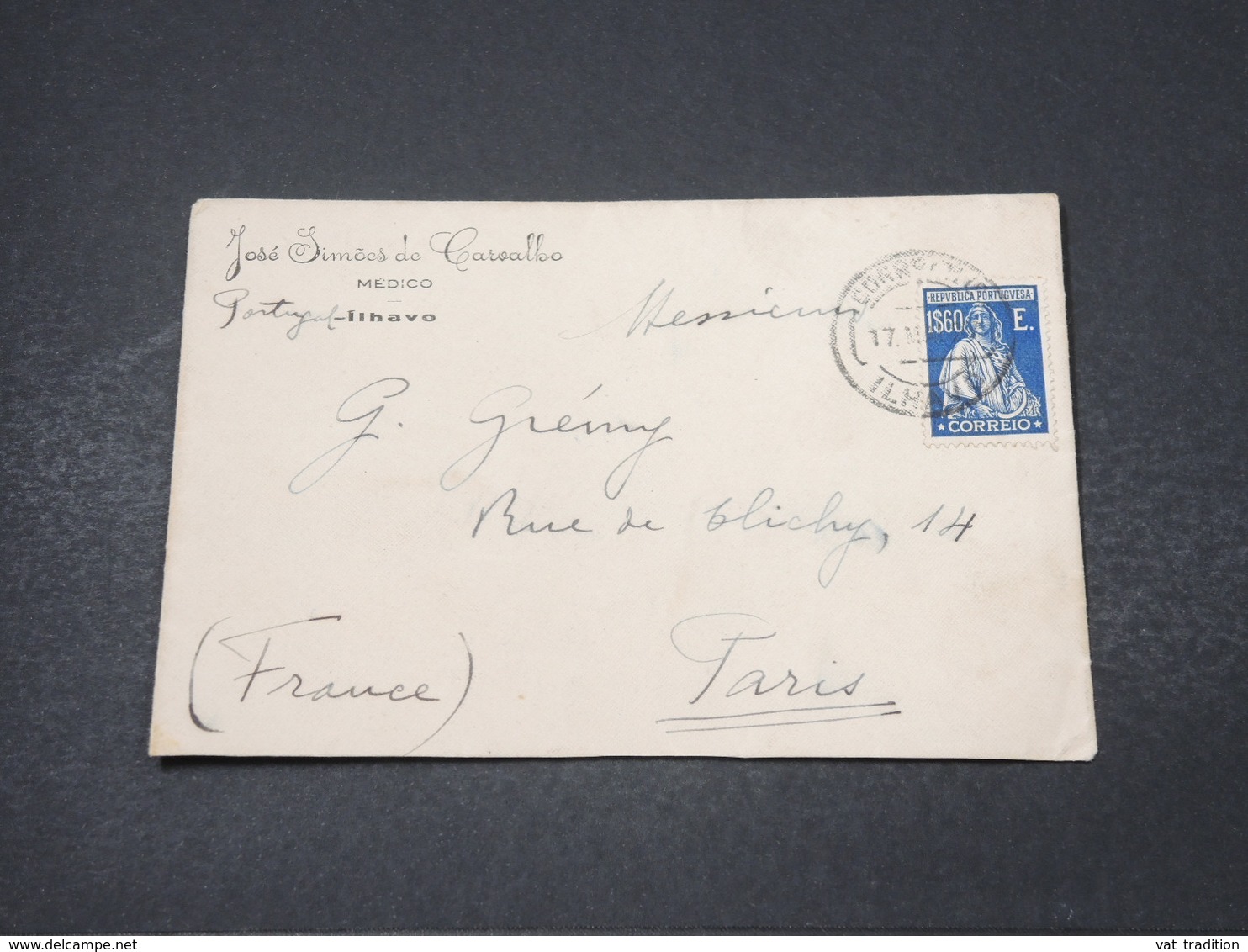 PORTUGAL - Enveloppe Commerciale De Ilhavo Pour Paris - L 16849 - Lettres & Documents