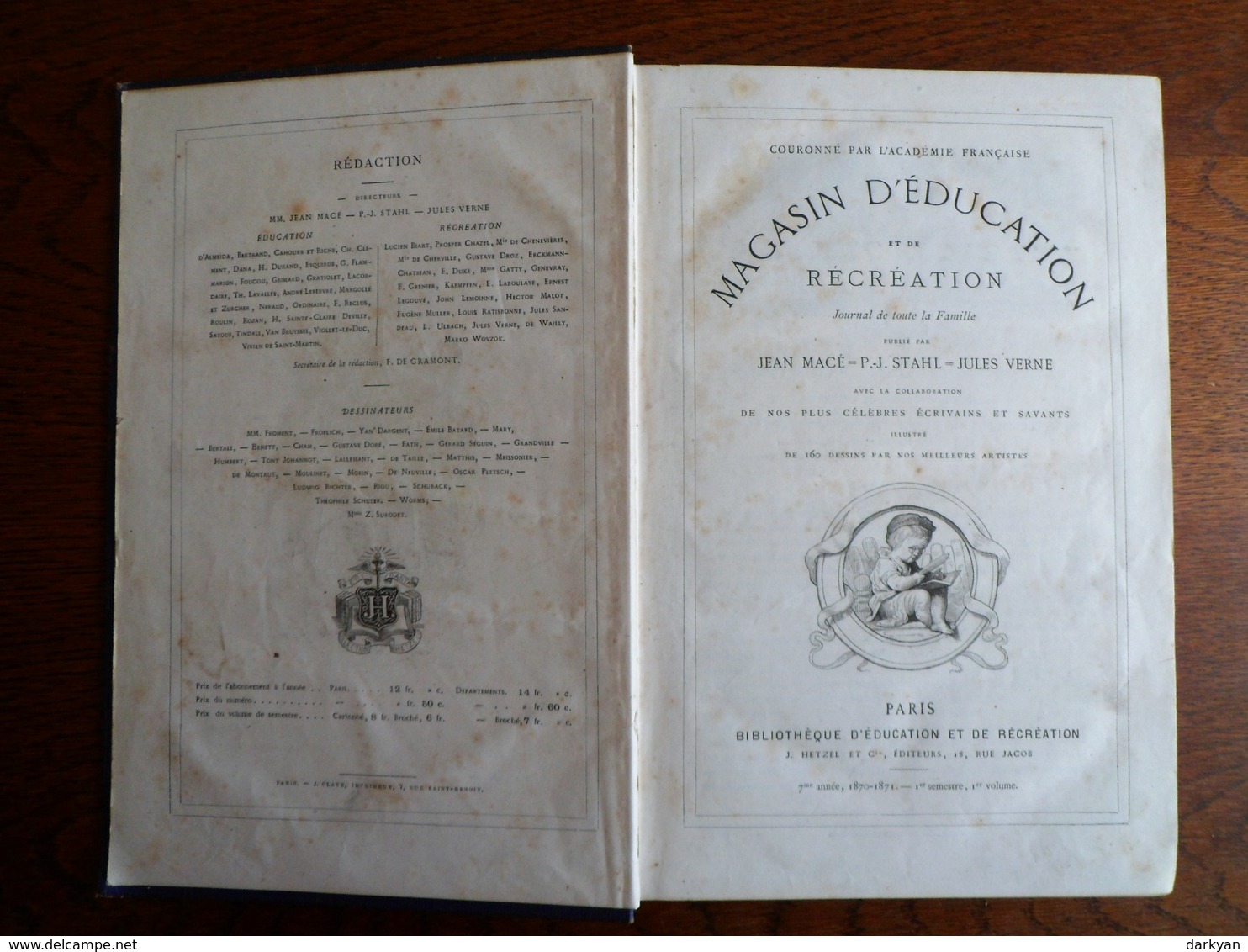 Jules Verne, Stahl - Magasin D'éducation Et De Récréation Volume XIII - Hetzel 1870 édition Luxe. - 1801-1900