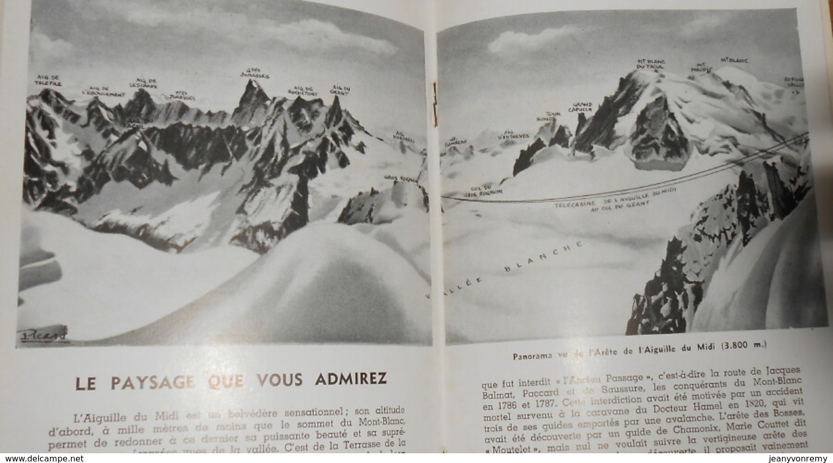 L'Aiguille Du Midi. La Vallée Blanche. Histoire D'une Montagne Et D'un Téléphérique. Roger Frison Roche. Signé. - Livres Dédicacés