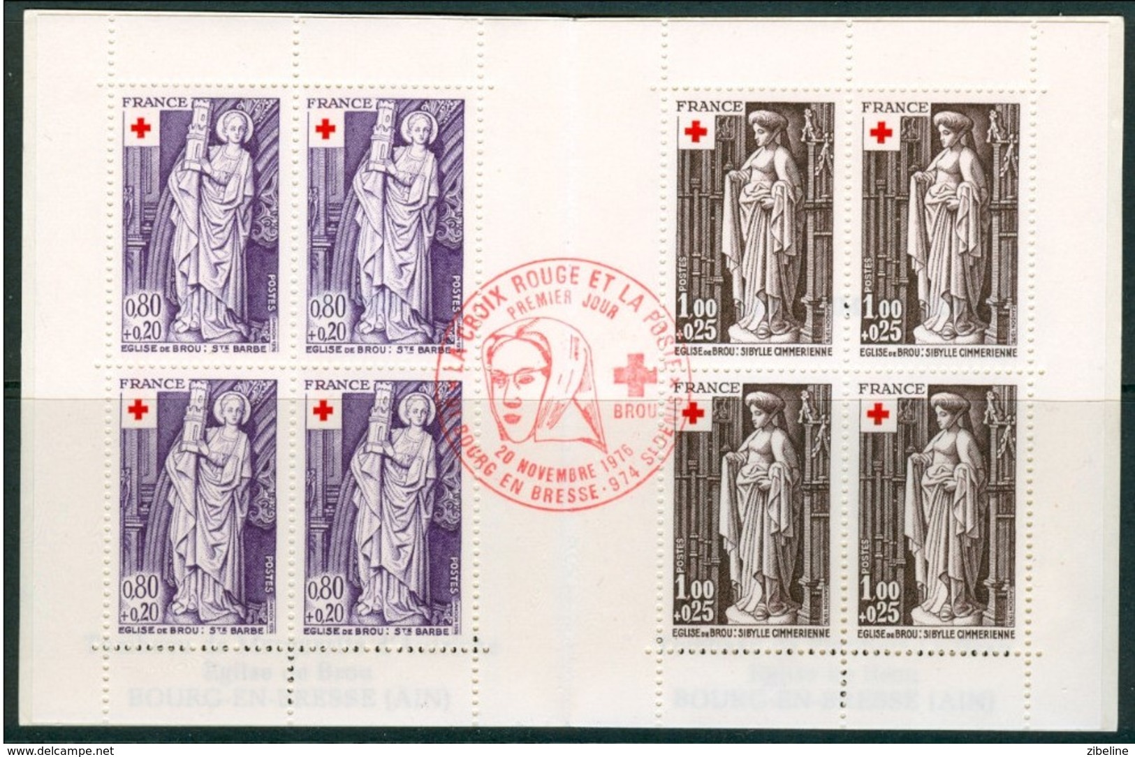 18/5 19/2 France Carnet Croix Rouge Sainte Barbe Patronne Des  Pompiers Mine Mineurs Bourg En Bresse - Red Cross