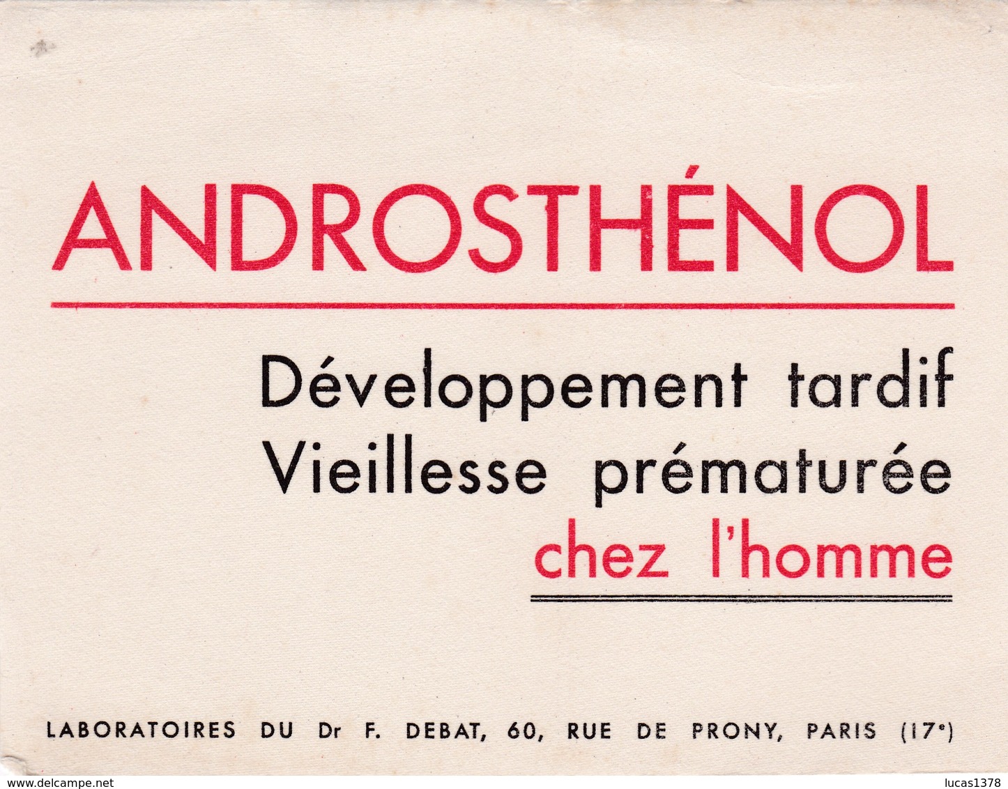 ANDROSTHENOL / VIEILLESSE PREMATUREE CHEZ L HOMME / RARE - Produits Pharmaceutiques