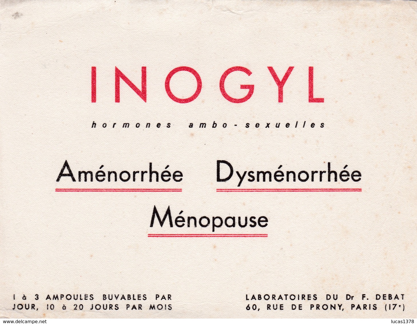 INOGYL / MENOPAUSE / RARE - Chemist's