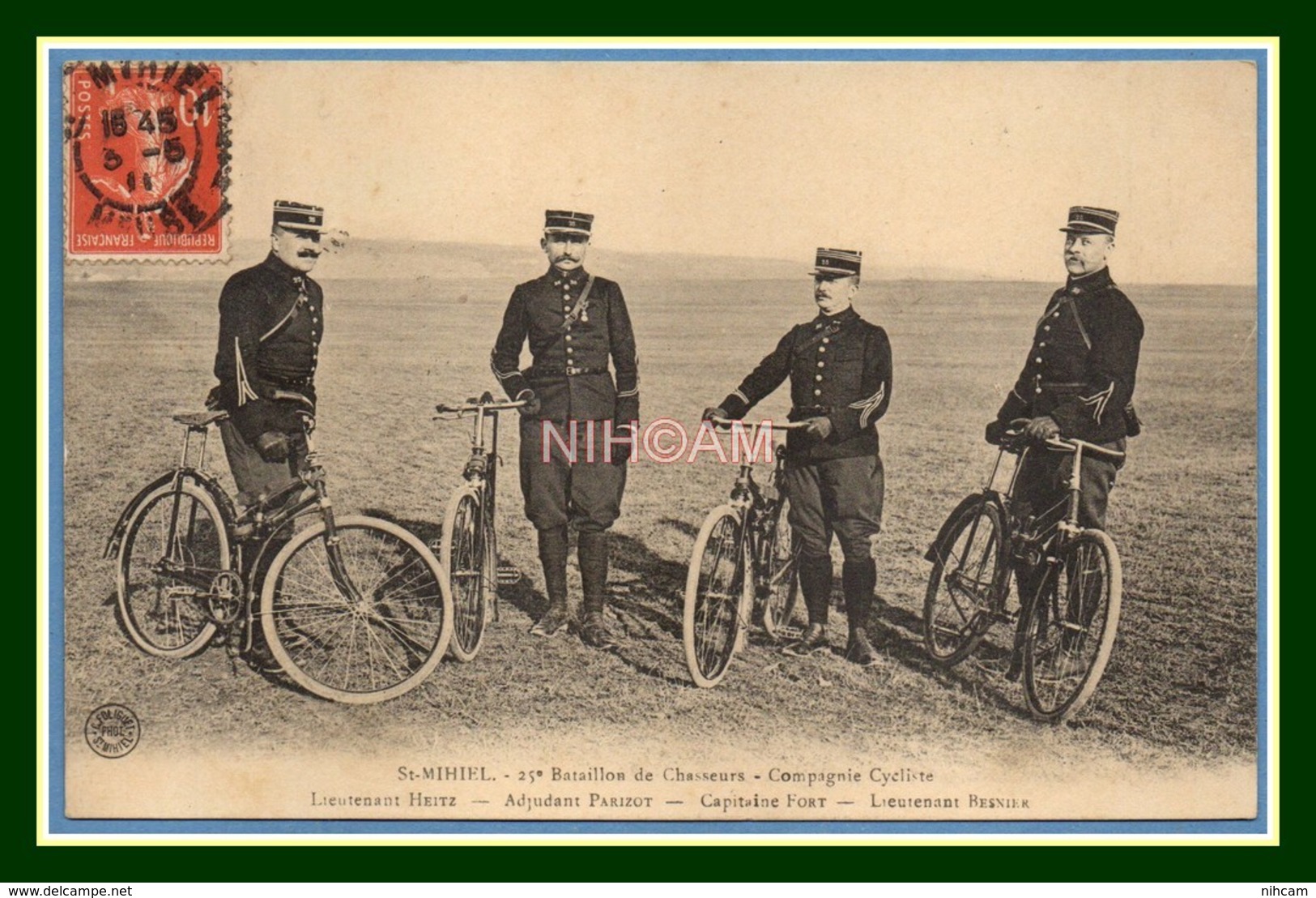 CPA St Mihiel 25é Bataillon De Chasseurs La Compagnie Cycliste Voy 1911 Militaires Nommés TGP BE (R) > Reims - Saint Mihiel