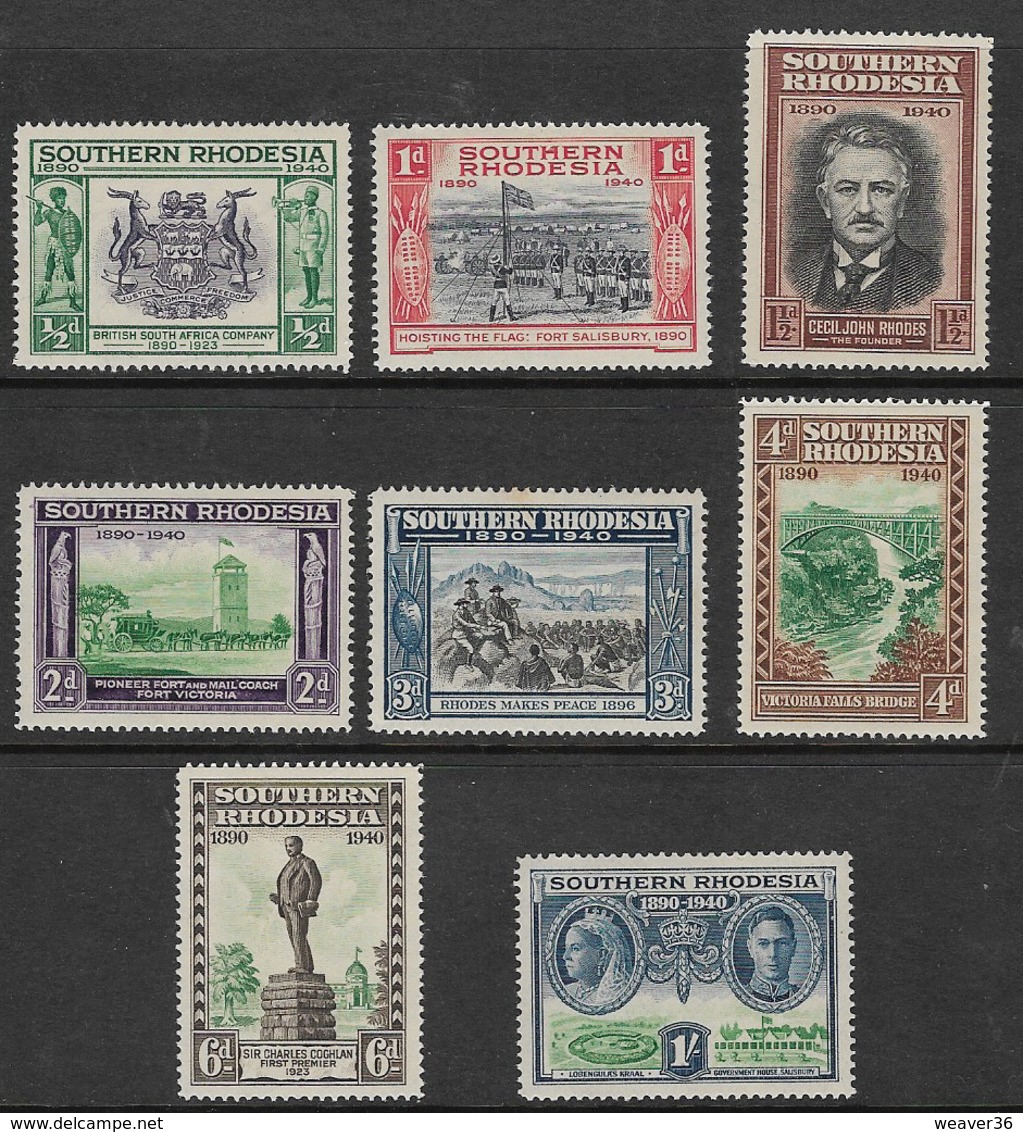 Southern Rhodesia SG53-60 1940 BSAC Golden Jubilee Set 8v Complete Unmounted Mint [32/57/2D] - Southern Rhodesia (...-1964)