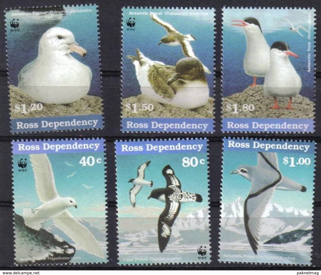 E149- Ross Dependency 1997 Sea Birds. WWF. W.W.F. - Unused Stamps