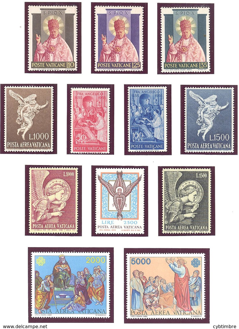 Vatican:Yvert N° 200/201 213/214 A 45/46 A53/54 A 58 A 73/74**; MNH; Cote 51.25€ - Neufs