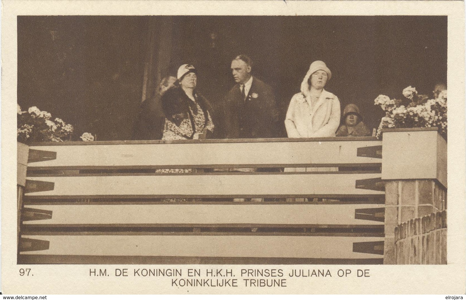 NETHERLANDS Unused Official Olympic Postcard Nr. 97 With The Queen And Prinses Juliana On Royal Tribune - Verano 1928: Amsterdam