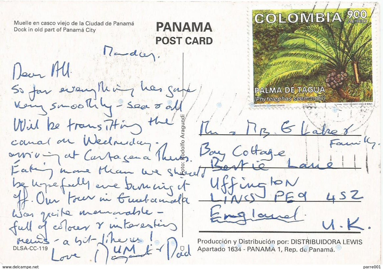 Colombia 1998 Bogota Panama Ivory Palm Phytelephas Seemannii Viewcard - Kolumbien