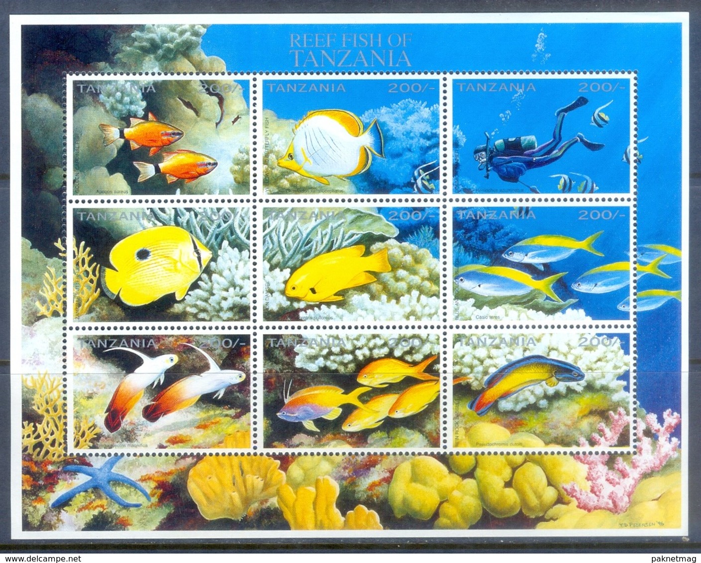 E158- Tanzania 1996. Reff Fish. Marine Life. - Fische