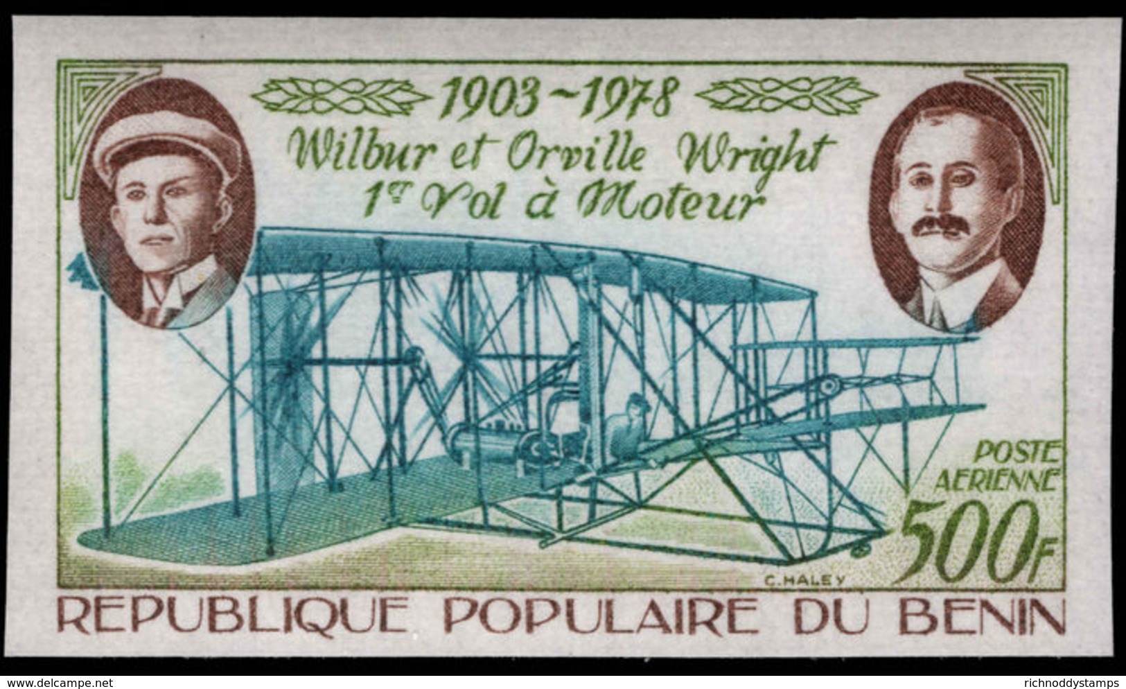 Benin 1978 First Powered Flight Imperf Unmounted Mint. - Bénin – Dahomey (1960-...)